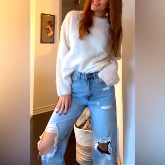 H&M Denim - Like new distressed high waisted denim